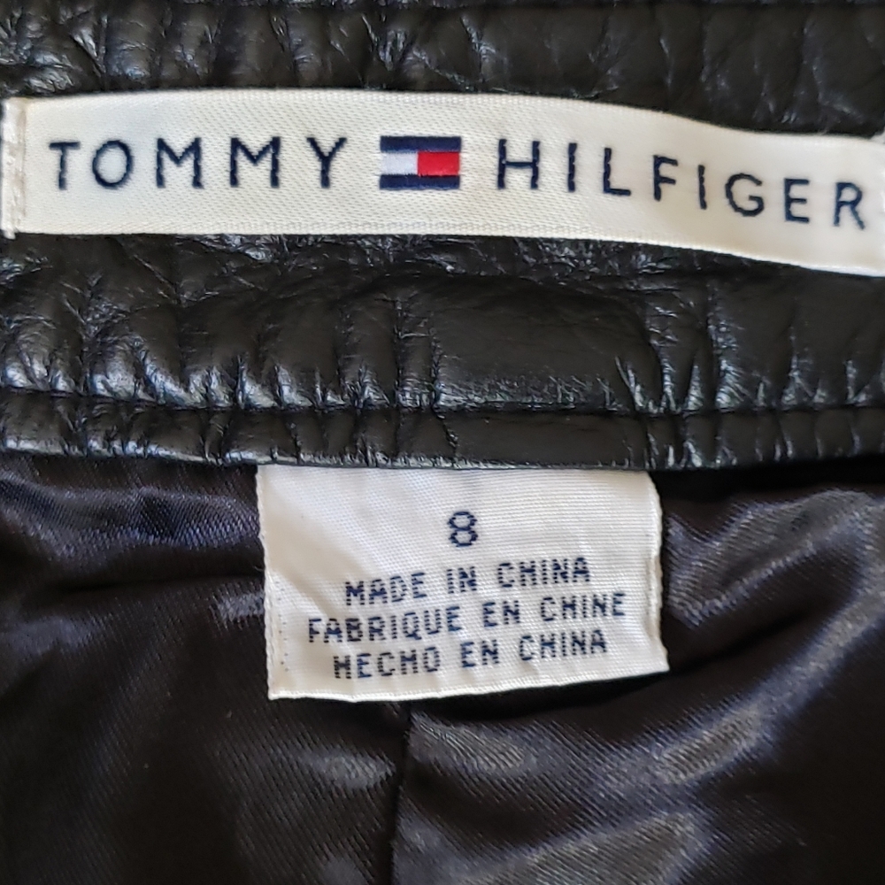 Tommy Hilfiger Women's Black Vintage Leather Pants. Size 8. Real Leather. Vintag - Picture 4 of 11